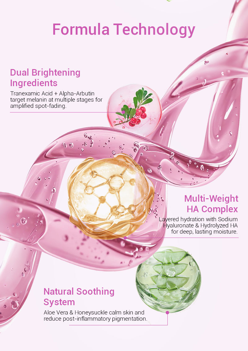 private label tranexamic acid serum pink bottle